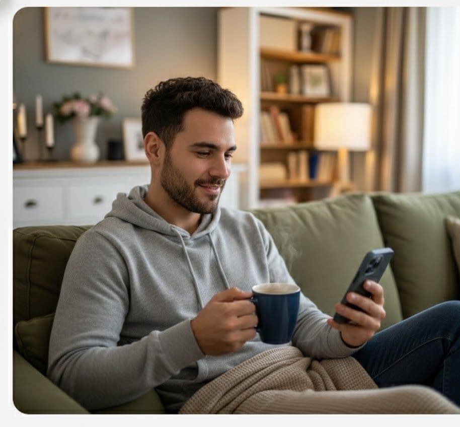 Basis app in the hand of a homeowner