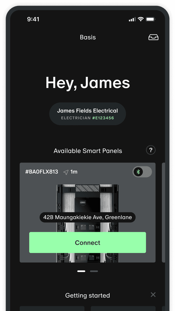Basis Trade App home screen