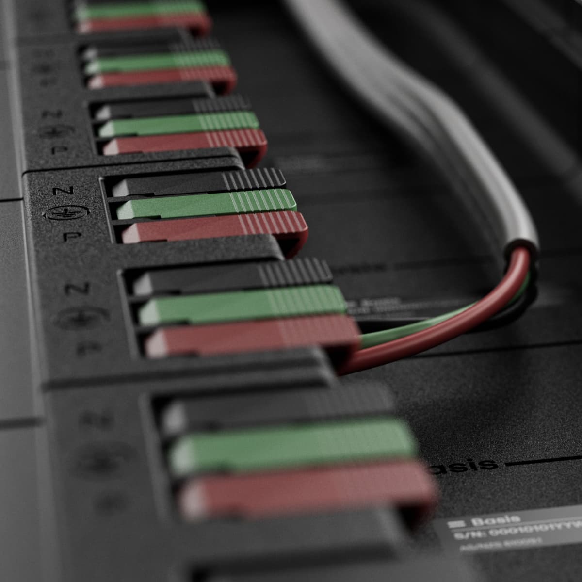 Close-up of clean Basis Board terminal wiring